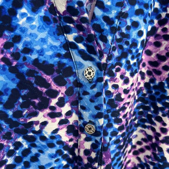 Hudson Harper Woman Plus Size 2X Super Stretchy Blue Purple 3/4 Sleeve Shirt Top - Picture 4 of 8